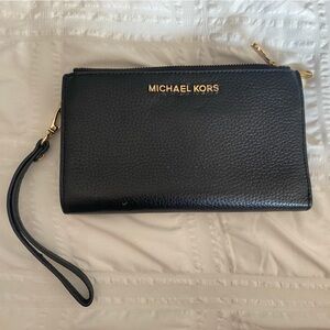 Michael Kors Black and Gold Wristlet